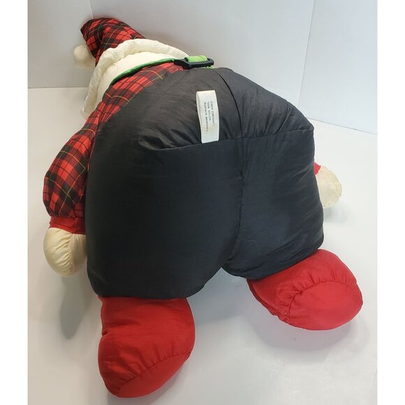 Santa Claus Plush Doll 19" Tartan Plaid Hat & Suspenders Parachute Fabric - Picture 8 of 9